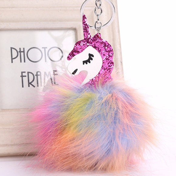 Accessories - NEW Cute Unicorn Pom Pom Handbag Charm / Keychain